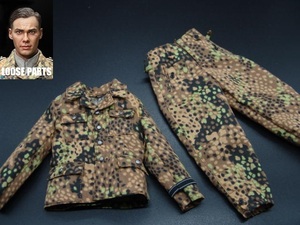 [ Lio ]1/6 doll parts :DID made :WWII Germany army SS M44 camouflage military uniform top and bottom set ( insignia kind extra )