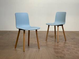 -sr0397｜Vitra. オーク無垢 Jasper Morrison HAL Wood/ハルウッド ダイニングシェルチェア×2脚｜ヴィトラ イームズ CIBONE シボネ 