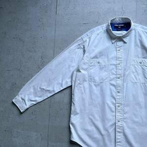 ポロラルフローレン vintage 90's POLO SPORT ポケット付き コットンシャツ ホワイト L rrl ラルフローレン