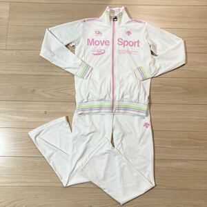 DESCENTE Descente Move Sports Move спорт джерси Zip выше верх и низ в комплекте выставить M размер белый Pink Lady -s