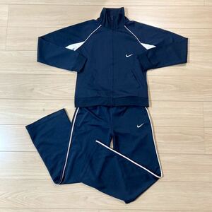 NIKE Nike джерси Zip выше верх и низ в комплекте выставить L размер темно-синий женский прекрасный товар 