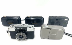 [中古/動作未確認］フィルムカメラ5点セット オリンパス ペンEE-3/Kyocera Slim T/オリンパス μ PANORAMA/FUJI FILM〈送料別〉AD0093