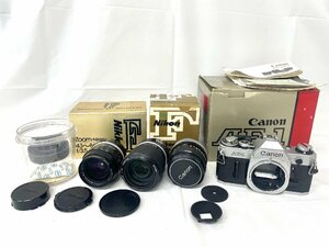 [中古/動作未確認]キヤノン AE-1/レンズ FD 28mm/Nikon ZOOM Nikkor 433~86mm/Nikkor Auto 28mm〈送料別〉AD0098