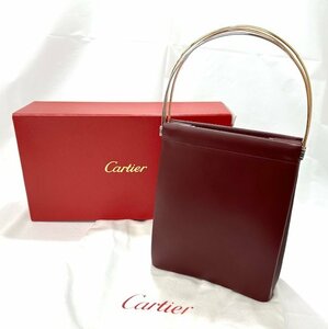 【中古品】カルティエ　Cartier　ハンドバッグ　トリニティー　カーフ　ボルドー【送料別】FB0362