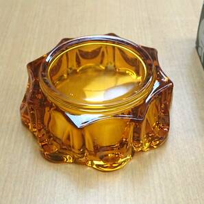 ◆昭和レトロ◆東洋ガラス 灰皿 ローラー（小：110mm P-05533-CA）アンバー 昭和レトロ 日本製 TOYO GLASS Ashtray Roller 当時物②の画像6