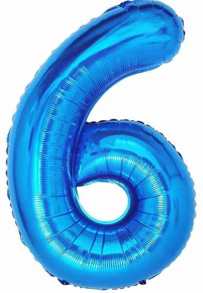 バルーン 風船 数字6 誕生日　お祝い　ブルー