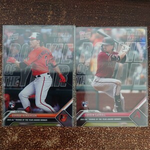 【2枚セット】MLB 2023 Topps now〈GUNNAR HENDERSON〉〈CORBIN CARROLL コービン・キャロル〉RC ルーキー 新人王 ROY OS-10 OS-11 ③