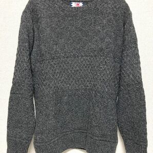 SON OF THE CHEESE ニット セーター L グレー Grey ワッフル サノバチーズ ウール ポケット付き gray