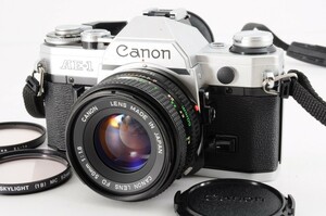 Canon キャノン AE-1 ボディ LENS FD 50mm F1.8 シルバー 一眼レフ フィルムカメラ キャップ フィルター付 キヤノン レンズ RJ-935M/520