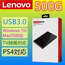 E020 Lenovo 500GB 外付け HDD USB3.0_画像1