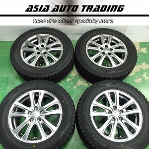 美品 超バリ溝 TOPY SIBILLA 6J+40 PCD100-5穴 ダンロップ WM02 195/65R15 スタッドレス 30 50 プリウス PHV カローラ スポーツ 等