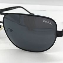 PRADA プラダ サングラス サイドロゴ ブラック SPR59L イタリア製 眼鏡 メタルフレーム ケース付属_画像3