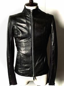 最上質 正規品 rehard leathers （羊革）ラムスキン シープレザー シングルライダース ジャケット黒40 M