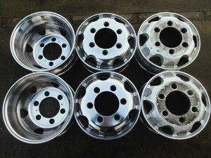 送料無料　4トン車用　アルミホイール　JIS　球面座　17.5×6.00　135　6穴　研磨済み　6本　その2　フォワード　レンジャー　ファイター等