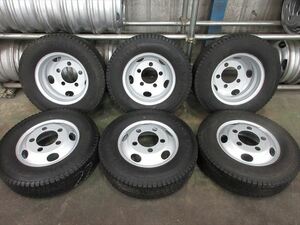 送料無料　スタッドレス　195/85R16　DUNLOP　LT03　22年　三菱キャンター　ふそう　新車外し　XAC16×5.5K　115-8C　5穴　現状美品　6本