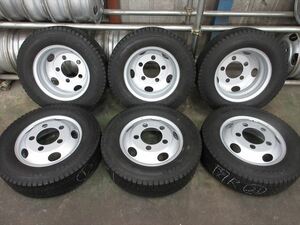 送料無料　スタッドレス　205/75R16　DUNLOP　LT03　21年　三菱キャンター　ふそう　新車外しXAC16×5.5K　115-8　5穴　美品　6本セット