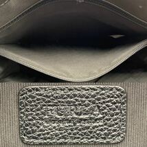 1円●極美品/定価10万●FURLA フルラ トートバッグ ビジネスバッグ ショルダー肩掛け◎ A4収納 シボ革 カーフレザー ブラック 黒 メンズ_画像10