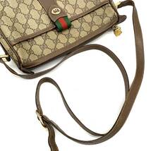 1円●粉吹き●GUCCI グッチ GGスプリーム シェリーライン ショルダーバッグ カメラバッグ ゴールド金具 PVC レザー ベージュ系 レディース_画像8