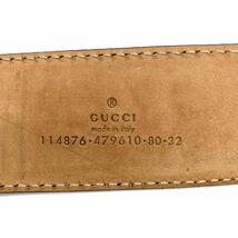 1円●高級品●GUCCI グッチ インターロッキングGG ゴールドバックル ベルト 幅4cm 全長90cm GGシマレザー 牛革 ブラック 黒 メンズ 紳士_画像10