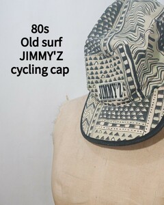 Vintage Old surf JIMMY'Z cycling cap 80s 希少 オールド サーフ ジミーズ サイクリング キャップ スケーター 総柄 幾何学模様 ビンテージ