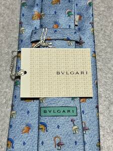 BVLGARI ブルガリ ネクタイ 水色 パステルカラー 西洋の兜 カブト マスク タグ付 新品