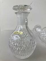 KAMEI GLASS 調味料入れ 2点セット/カメイガラス 日本製 醤油差し CRYSTAL カットガラス☆未使用_画像6