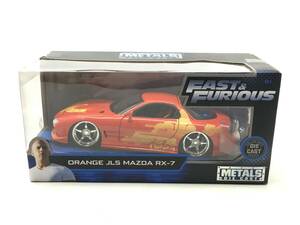 【7980】JADATOYS 1/24 ORANGE JLS MAZDA RX-7 FAST＆FURIOUS ミニカー 中古品