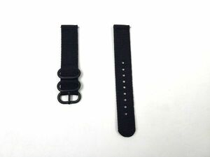 ナイロン製ミリタリーストラップ 交換用腕時計ベルト クイックリリース ブラックX黒 18mm