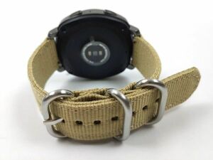 ナイロン製ミリタリーストラップ 交換用腕時計ベルト クイックリリース ベージュ 20mm