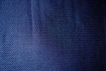 壱月0090 本絹塩澤紬 男着物羽織 裄65丈133К藍瑠璃亀甲絣 現代物_画像3