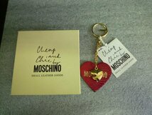 ESA-54554-08 MOSCHINO モスキーノ キーホルダー ハート スモール レザーグッズ_画像1