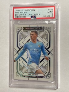 2021-22 Panini Obsidian Soccer Electric Etch Contra Phil Foden /9 フィル・フォーデン PSA9 MINT