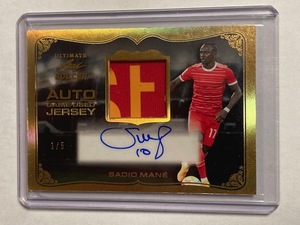 2022 Leaf Ultimate Soccer Jersey Autograph Sadio Mane 1/5 サディオ・マネ 実使用ジャージ直筆サインカード