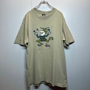 【L】1980s old stussy Tshirts joker beige vintage 80年代 オールド ステューシー Tシャツ 黒タグ USA製 ジョーカー ヴィンテージ F230の画像1