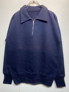 1950s vintage half zip sweat navy 50年代 ヴィンテージ ハーフジップ スウェット ファスナー コの字留め ネイビー F264