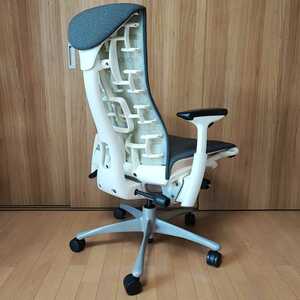 エンボディチェア デスクチェア ゲーミングチェア EmbodyChair ハーマンミラー Herman Miller 全シート新品交換 グレー ホワイト 良好品☆