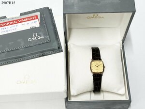 ★未使用★稼働品◎ OMEGA オメガ De Ville デビル 595 3111 Cal.1470 クォーツ 2針 レディース 腕時計 箱付き 電池交換済 2907H15-3