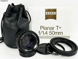 ★CONTAX コンタックス Carl Zeiss カールツァイス Planar 1.4/50 T* 一眼レフ カメラ レンズ フィルター フード ケース 説明書 15429O16-7