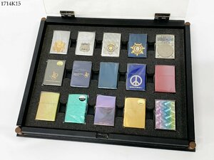 ★未開封 ZIPPO ジッポー U.S. POLICE/WORLD WIDE/JPS/ルビーコート etc.. オイルライター 15点セット 喫煙具 1714K15.