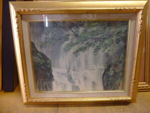 絵8079木-絵画　滝　約47×56cm