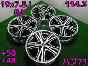 CS-7♪AME シャレン♪PCD114.3/5H/19×7.5J8J/+50+48/ハブ73♪即発送いたします♪店頭手渡し大歓迎♪