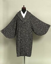 【和遊館】KOH020　日本製 ループツイード へちま衿 和装用 ロングコート 黒色 ベージュ_画像1