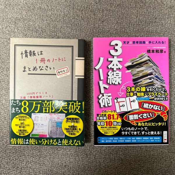 【ノート術2冊セット】３本線ノート術＋情報は1冊のノートにまとめなさい