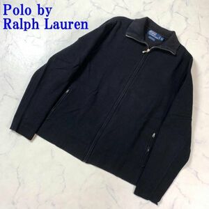 ポロバイラルフローレン 長袖カーディガン 綿 ジップアップ 黒 Polo by Ralph Lauren ジャケット コットン ブラック XL C8390