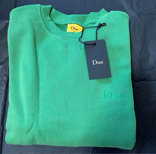 【お値下げ不可/タグ付き】DIME コットンジャージー スウェットシャツ ロゴ刺繍入り Sサイズ