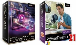 PC5台ずつ！CyberLink PowerDVD 22 Ultra ＋ PowerDirector 21 Ultra 日本語【永久版】