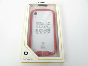 iFace Reflection Pastel iPhone XR 専用 ケース クリア 強化ガラス レッド【d1466】