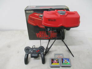 ◎【通電・動作未確認】任天堂 バーチャルボーイ 本体[VUE-001]＋コントローラ＋VBソフト×2他 VIRTUAL BOY レトロゲーム(21-2-1)