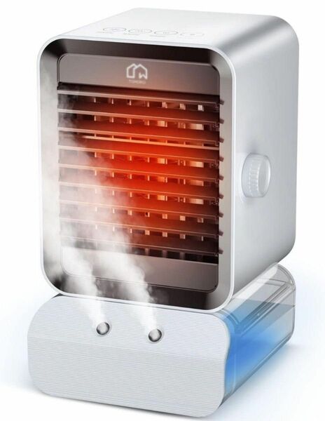 加湿器　セラミックヒーター　卓上　足元　自動OFF 温冷　両用　乾燥対策　白一台多役 電気ファンヒーター 