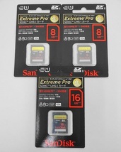 227▽SanDisk/サンディスク Extreme Pro/エクストリームプロ SDHC UHS-1 カード 8GB×2個＋16GB 未使用_画像1